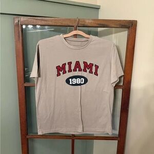 Beige Miami Graphic Tee